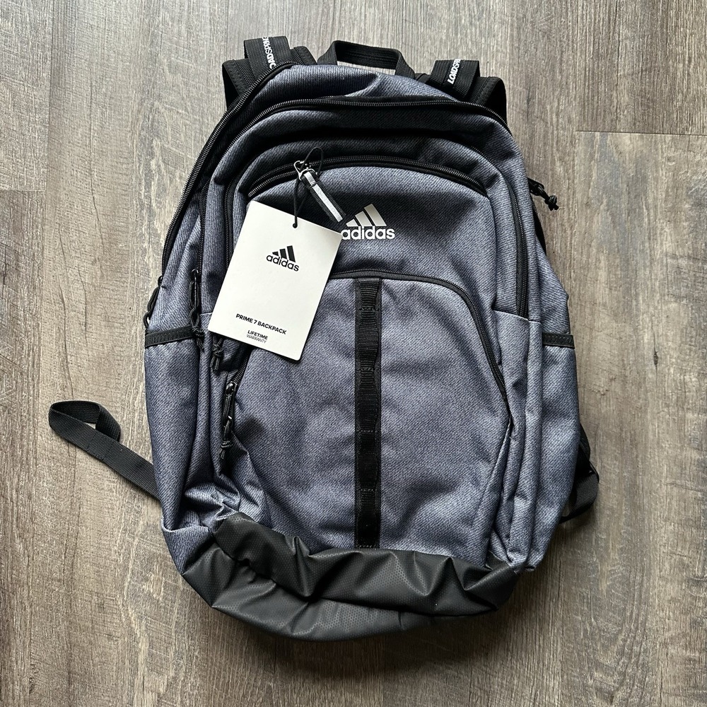Adidas Prime 7 Backpack Black White OSFA School Travel Athletic Bag NEW WITH TAG